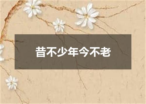 昔不少年今不老