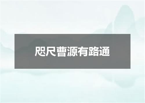 咫尺曹源有路通