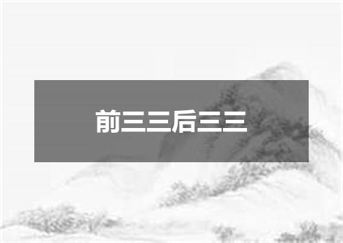 前三三后三三