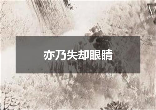 亦乃失却眼睛