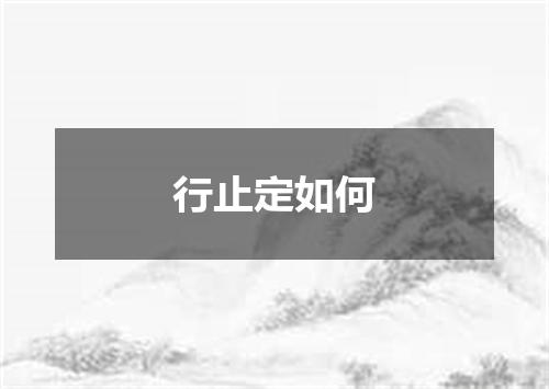 行止定如何