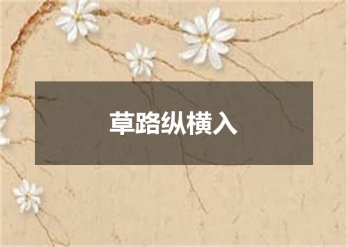 草路纵横入