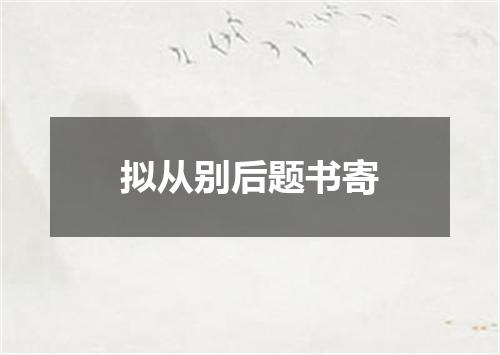 拟从别后题书寄