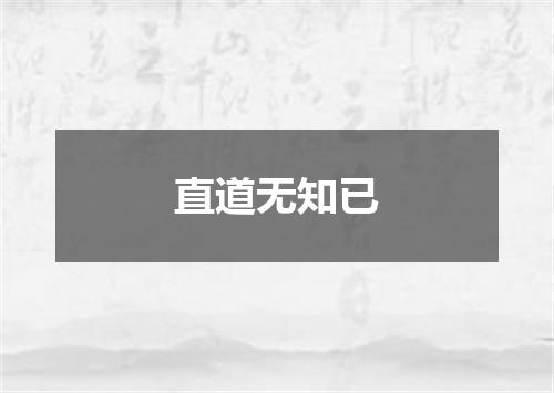 直道无知已