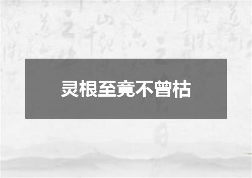 灵根至竟不曾枯