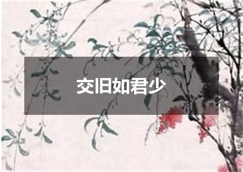 交旧如君少