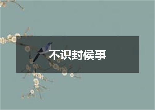 不识封侯事