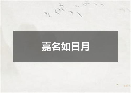 嘉名如日月