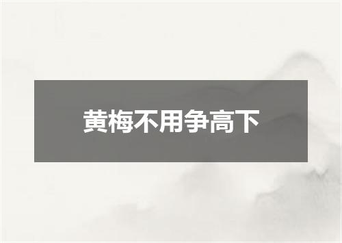 黄梅不用争高下