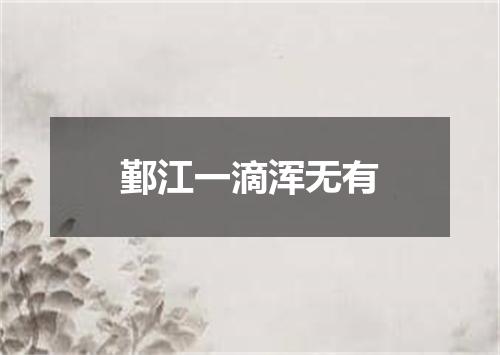鄞江一滴浑无有