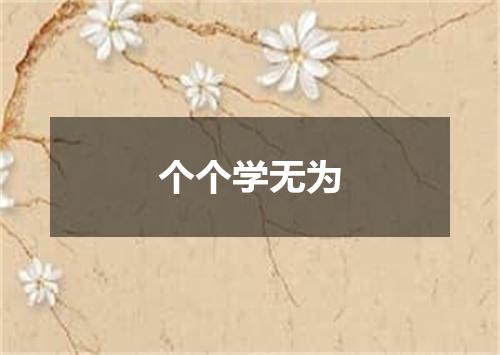 个个学无为