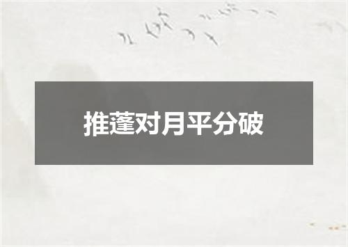 推蓬对月平分破