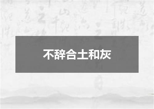 不辞合土和灰