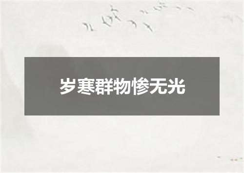 岁寒群物惨无光