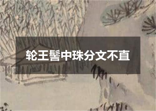 轮王髻中珠分文不直