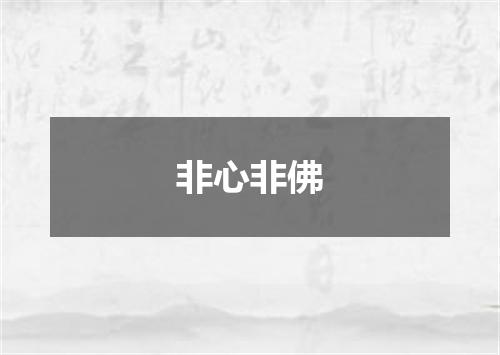 非心非佛