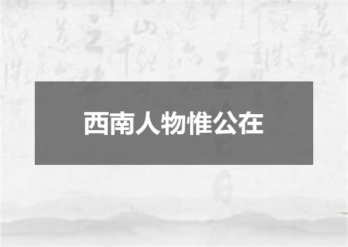 西南人物惟公在