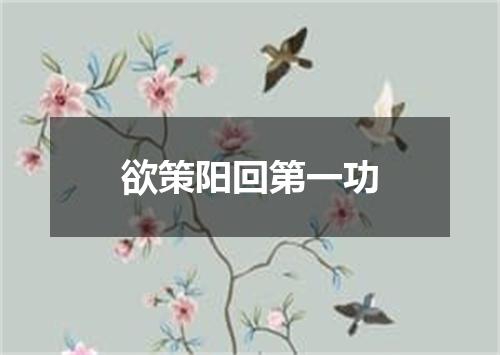 欲策阳回第一功