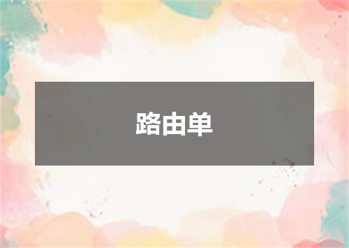 路由单
