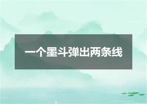 一个墨斗弹出两条线