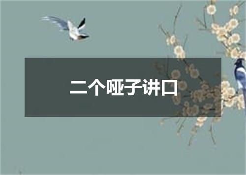二个哑子讲口