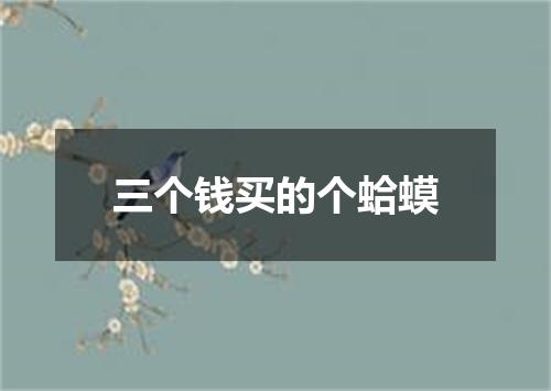 三个钱买的个蛤蟆