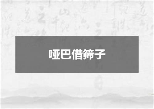 哑巴借筛子