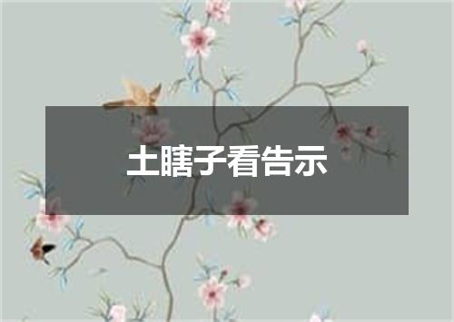 土瞎子看告示