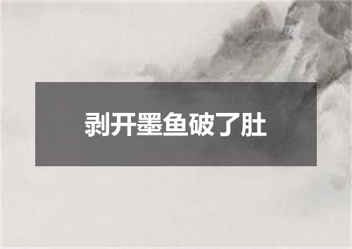 剥开墨鱼破了肚