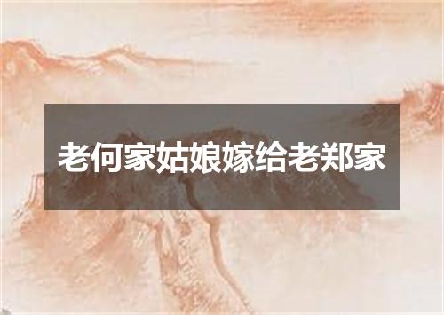 老何家姑娘嫁给老郑家