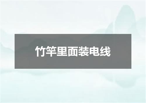 竹竿里面装电线