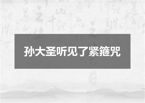 孙大圣听见了紧箍咒