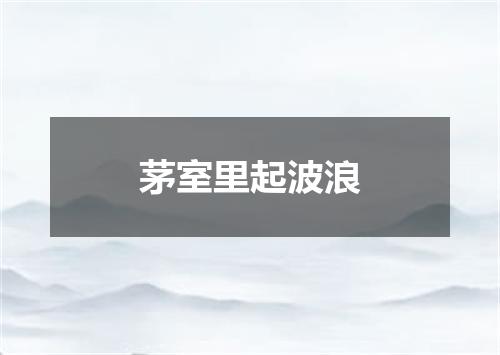 茅室里起波浪