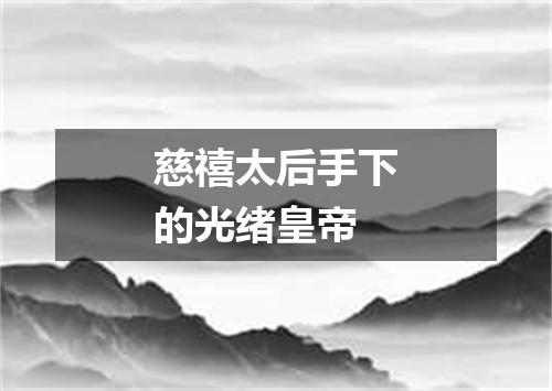 慈禧太后手下的光绪皇帝