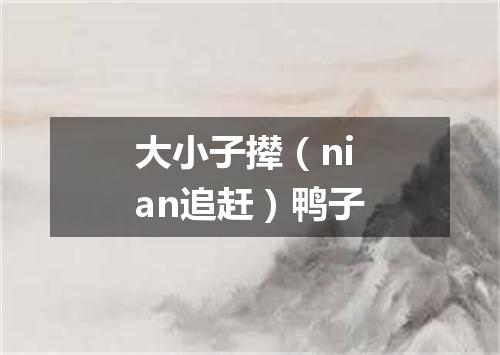 大小子撵（nian追赶）鸭子