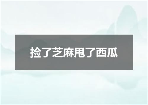 捡了芝麻甩了西瓜