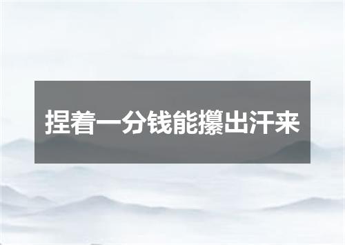 捏着一分钱能攥出汗来