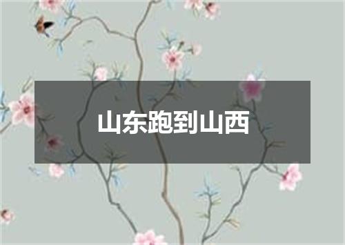 山东跑到山西