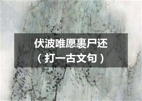 伏波唯愿裹尸还（打一古文句）