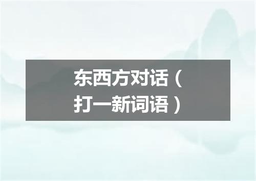 东西方对话（打一新词语）