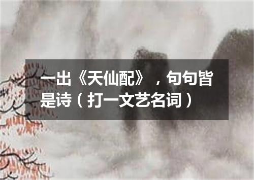 一出《天仙配》，句句皆是诗（打一文艺名词）