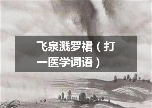 飞泉溅罗裙（打一医学词语）