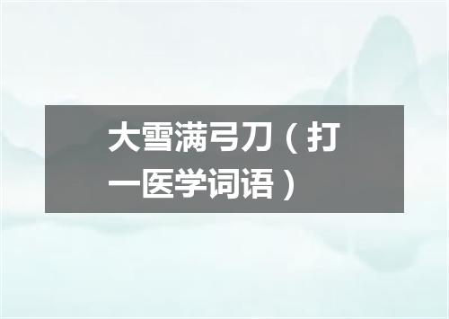 大雪满弓刀（打一医学词语）