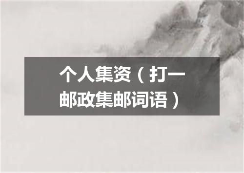 个人集资（打一邮政集邮词语）
