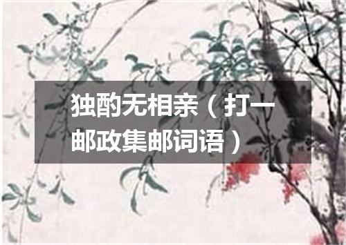独酌无相亲（打一邮政集邮词语）