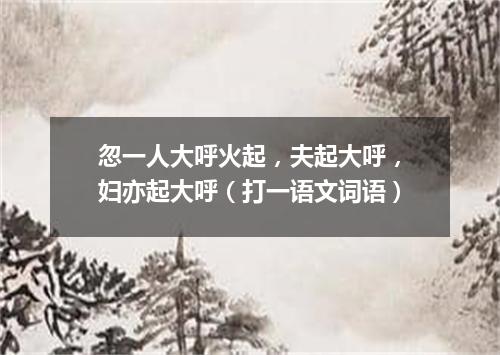 忽一人大呼火起，夫起大呼，妇亦起大呼（打一语文词语）