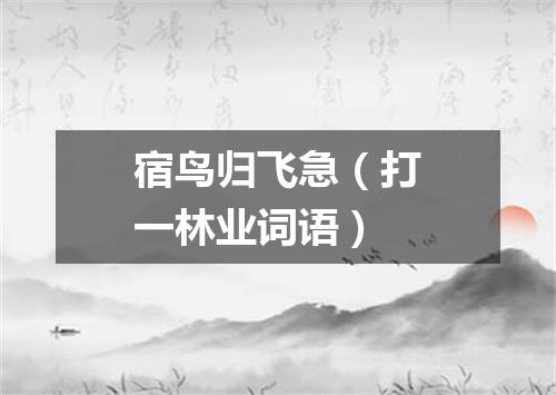 宿鸟归飞急（打一林业词语）