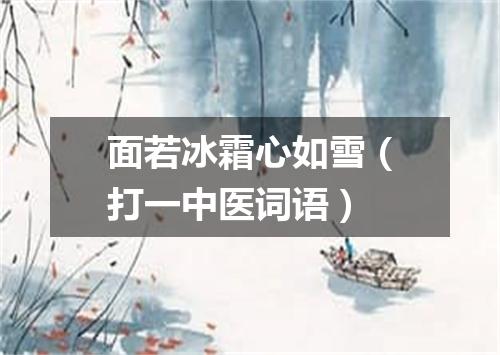 面若冰霜心如雪（打一中医词语）