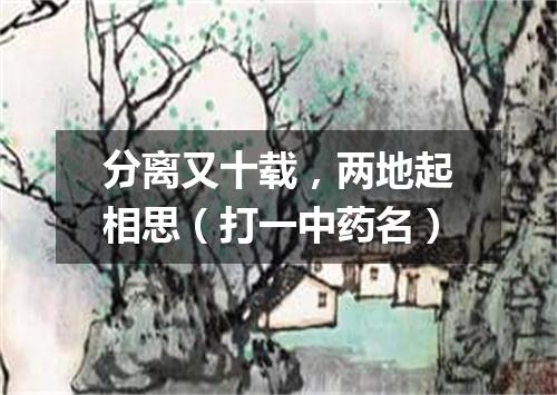 分离又十载，两地起相思（打一中药名）