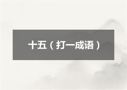 十五（打一成语）